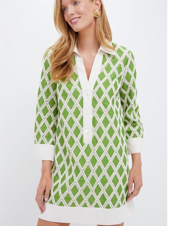 Tuckernuck Dresses & Skirts - TUCKERNUCK Kelly Green Crochet Collier Dress